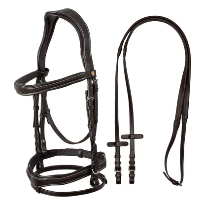Cabezada anatómica con logo Equestro - Marrón oscuro