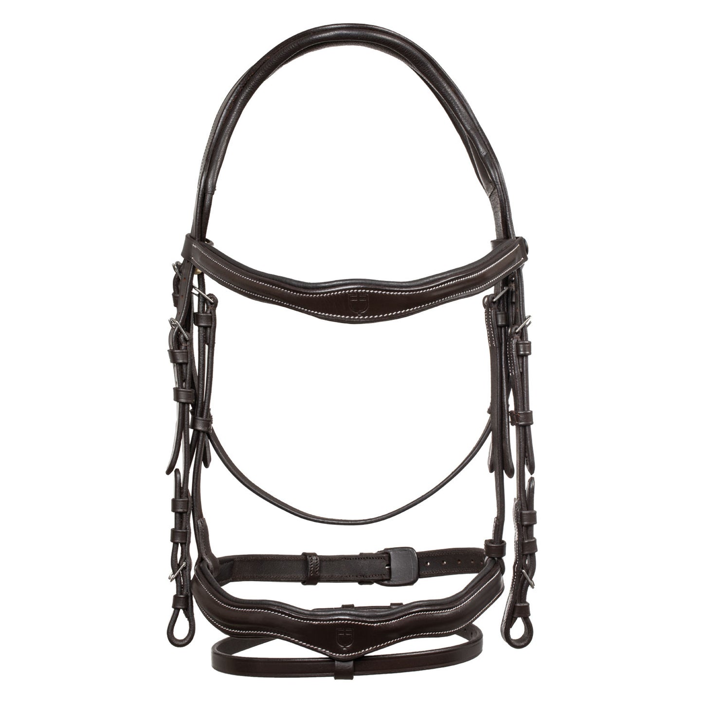 Cabezada anatómica con logo Equestro - Marrón oscuro