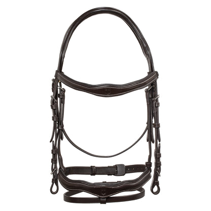 Cabezada anatómica con logo Equestro - Marrón oscuro