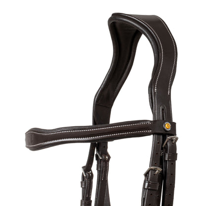 Cabezada anatómica con logo Equestro - Marrón oscuro