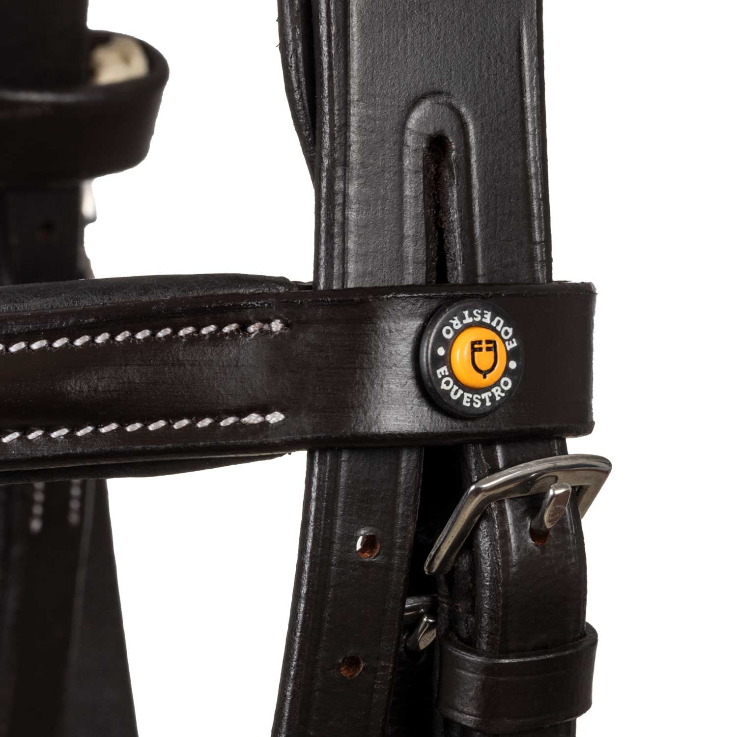 Cabezada anatómica con logo Equestro - Marrón oscuro
