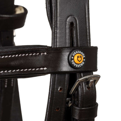 Cabezada anatómica con logo Equestro - Marrón oscuro