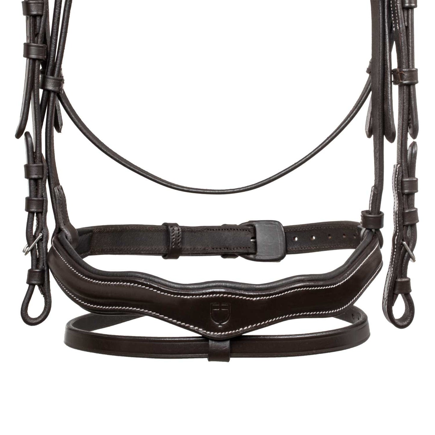Cabezada anatómica con logo Equestro - Marrón oscuro