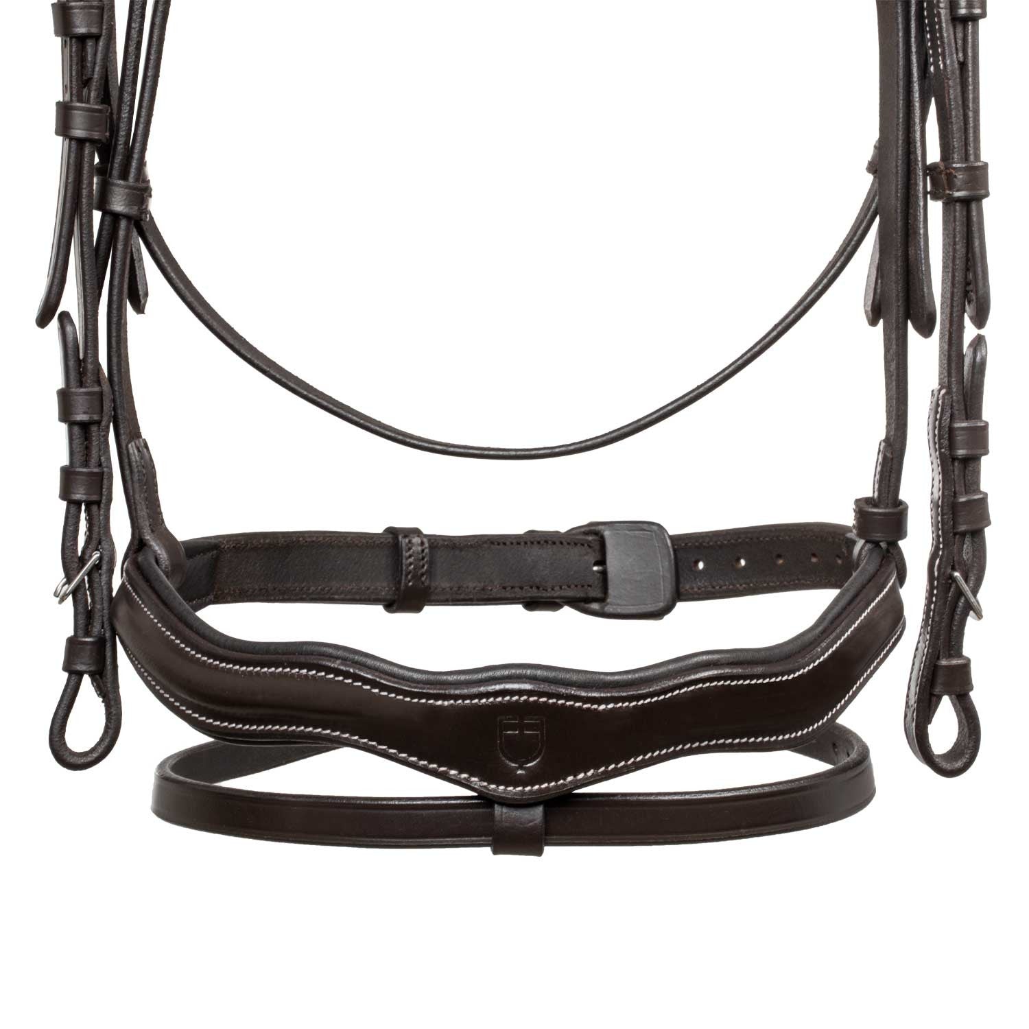 Cabezada anatómica con logo Equestro - Marrón oscuro