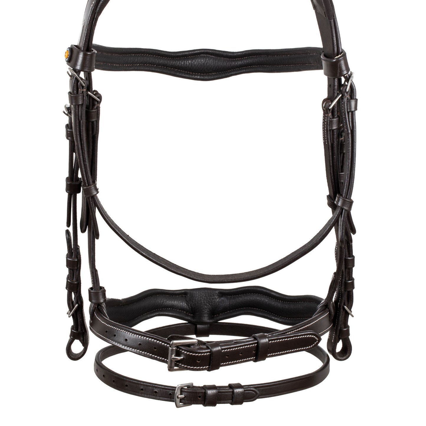 Cabezada anatómica con logo Equestro - Marrón oscuro