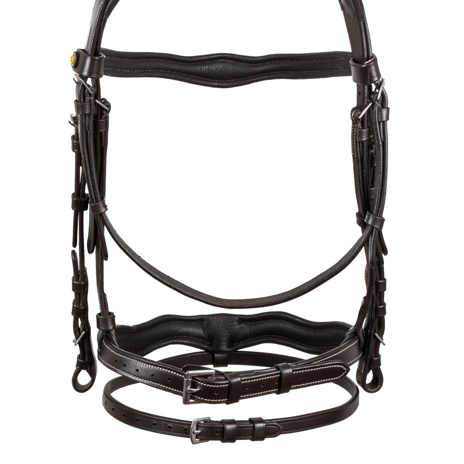 Cabezada anatómica con logo Equestro - Marrón oscuro