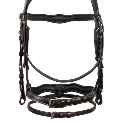 Cabezada anatómica con logo Equestro - Marrón oscuro
