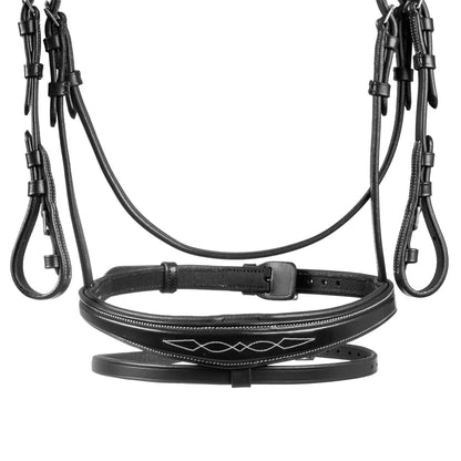 Cabecera de cuero suave cosido Equestro - Negro