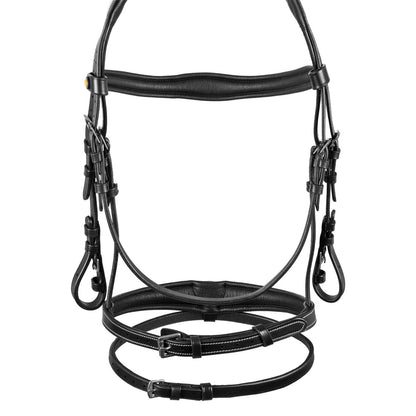 Cabecera de cuero suave cosido Equestro - Negro