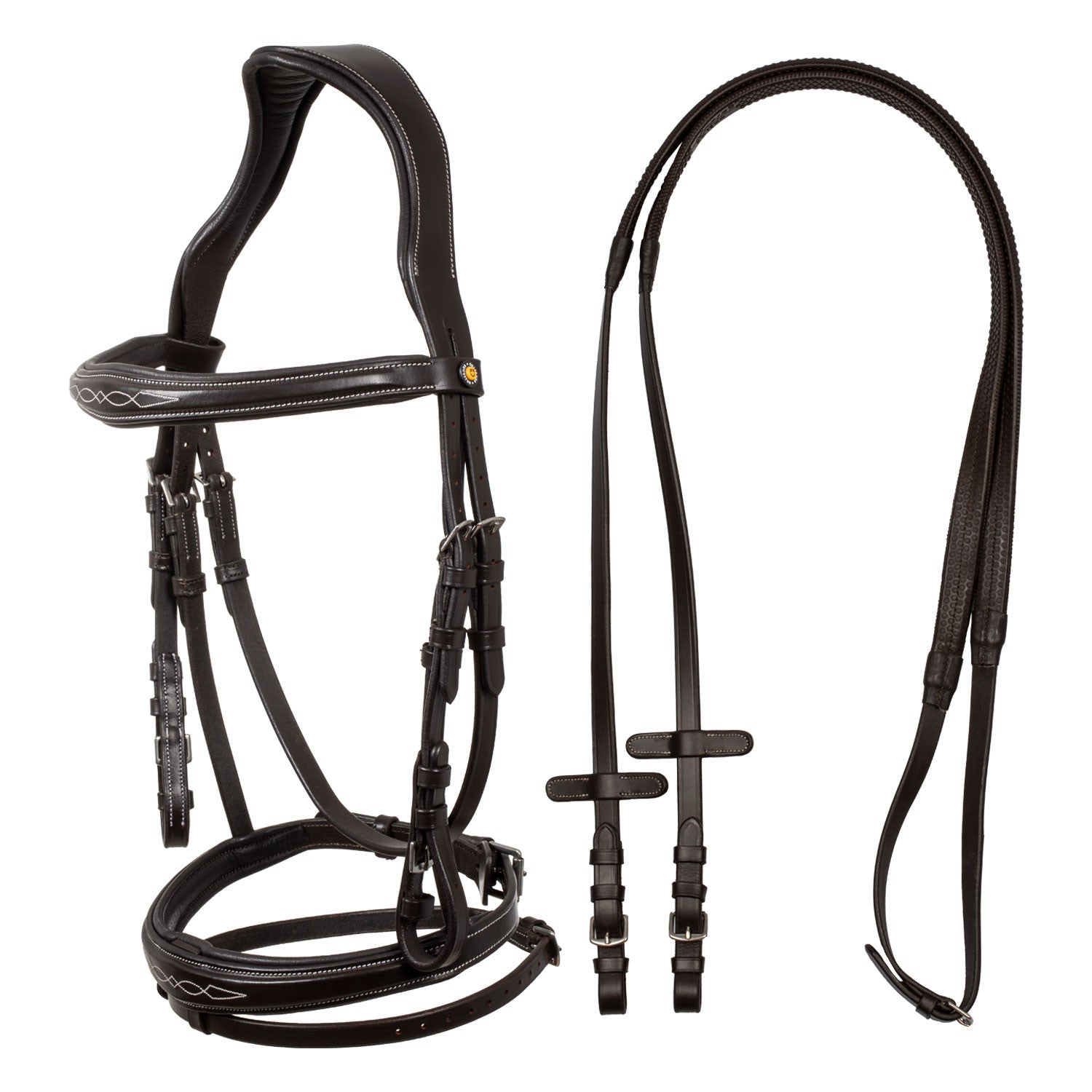 Cabecera de cuero suave cosido Equestro