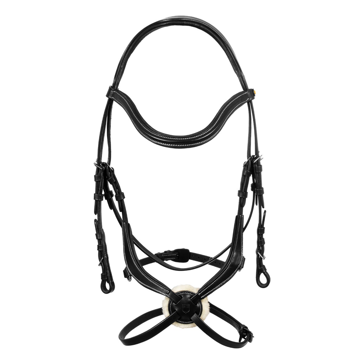 Testera modelo Mexican en cuero Equestro - Negro