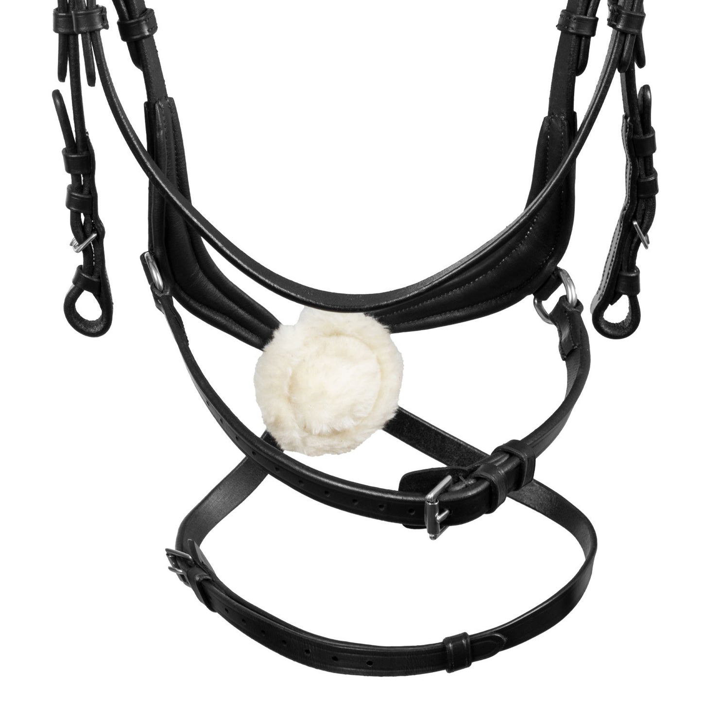 Testera modelo Mexican en cuero Equestro - Negro