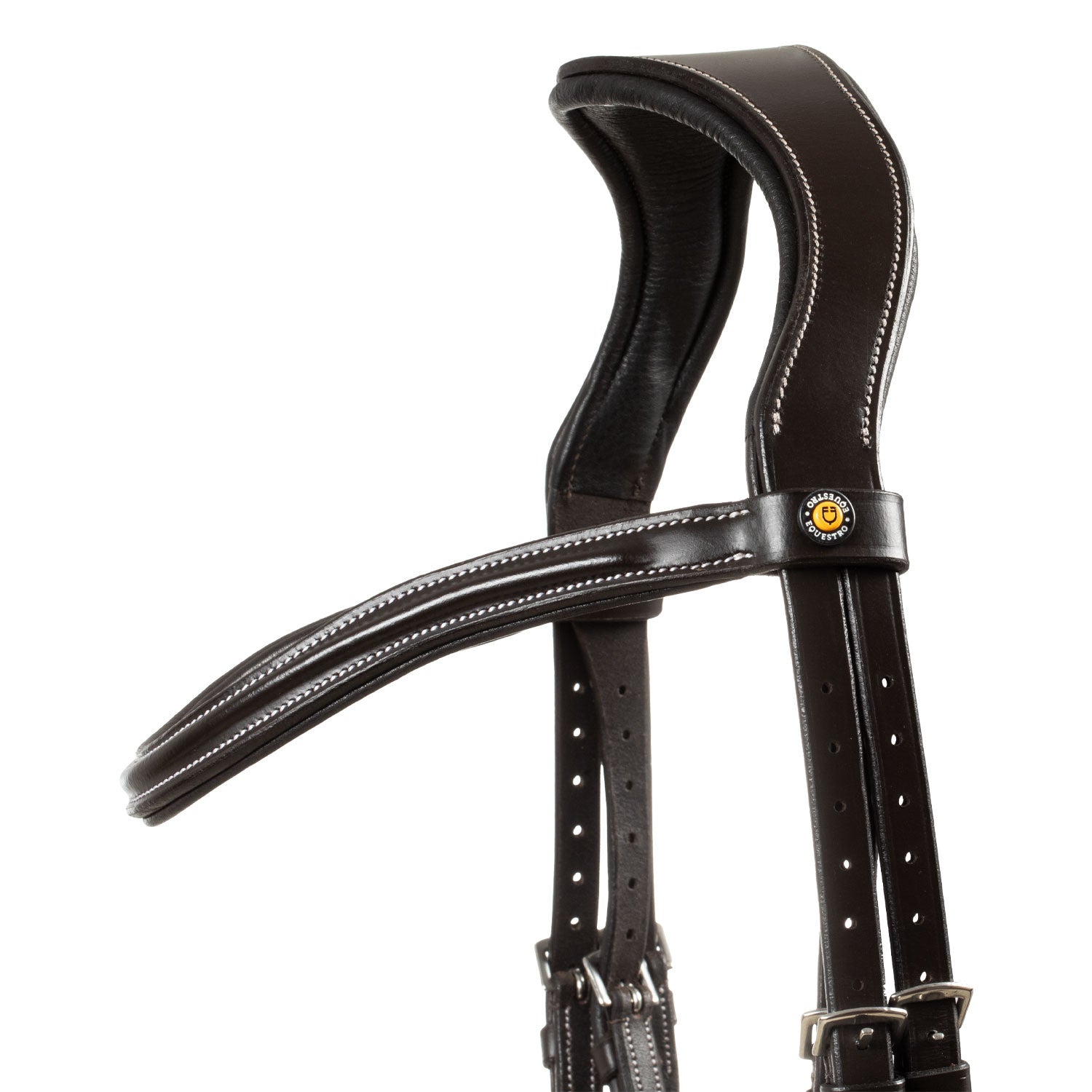 Testera modelo Mexican en cuero Equestro - Marrón oscuro