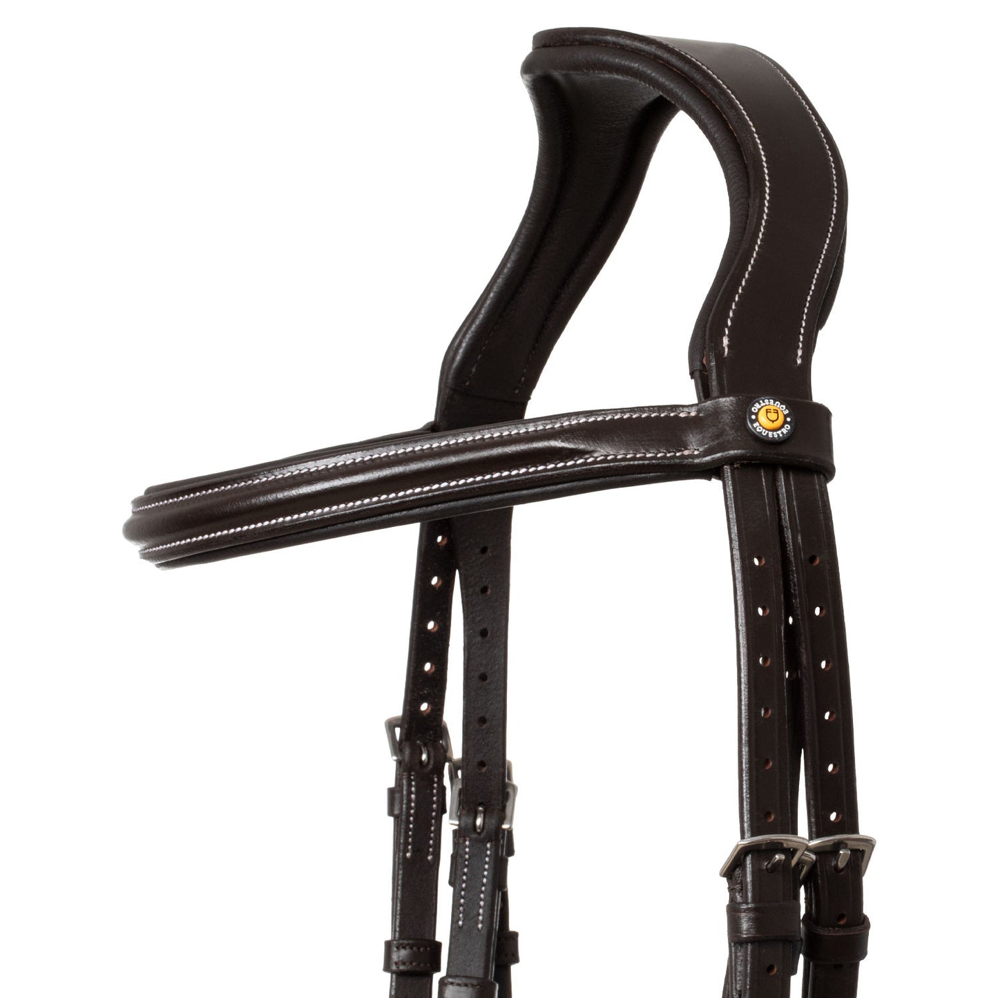 Cabecera anatómica elevada y acolchada Equestro - Marrón oscuro