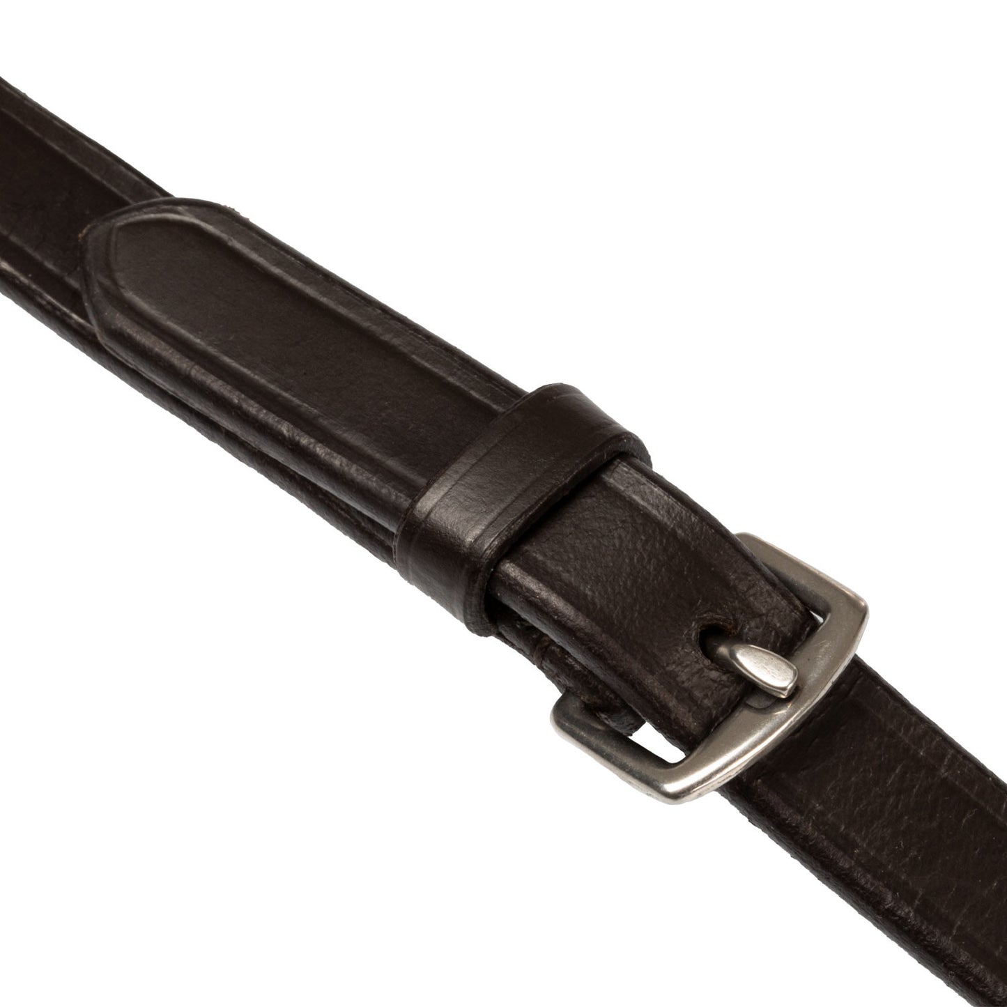Riendas de cuero y goma Equestro - Marrón oscuro