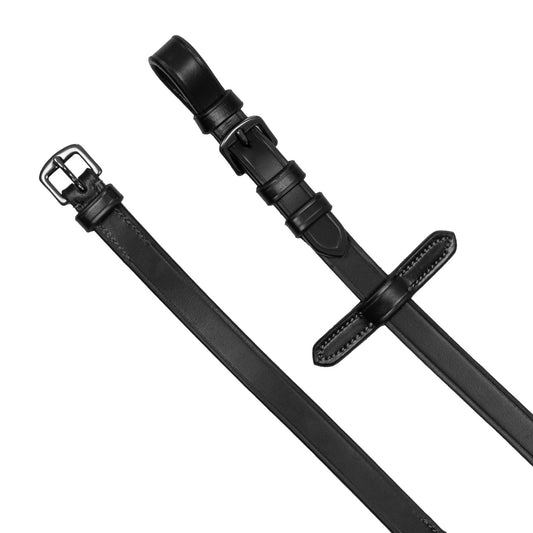 Riendas de cuero y goma black fitting Equestro - Negro