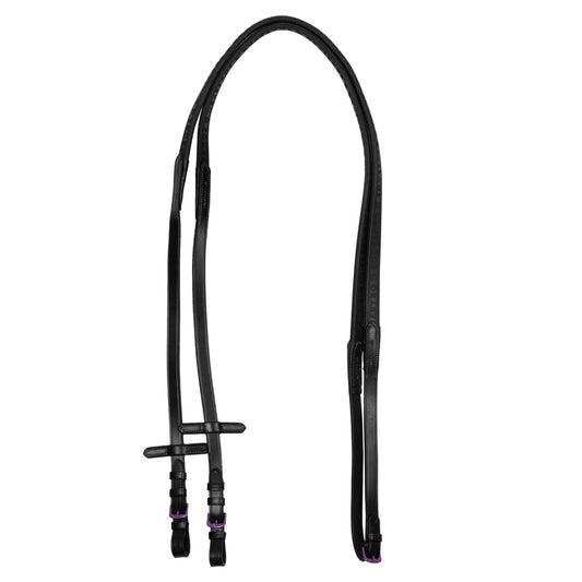 Riendas de cuero y goma Violet Fitting Equestro