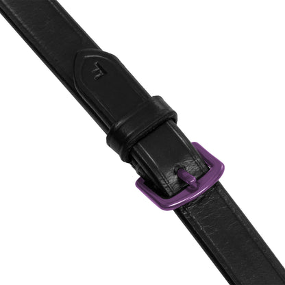 Riendas de cuero y goma Violet Fitting Equestro - Negro