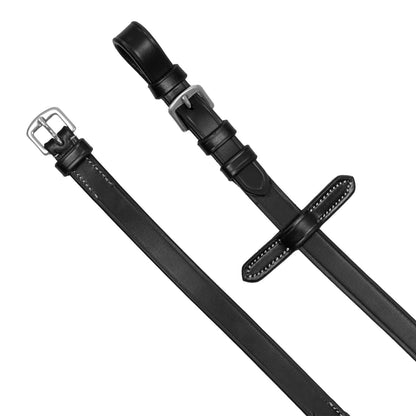 Riendas de goma con grip en relieve y acabados en plata Equestro - Negro