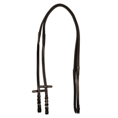 Riendas de goma con grip en relieve y acabados en plata Equestro - Marrón oscuro