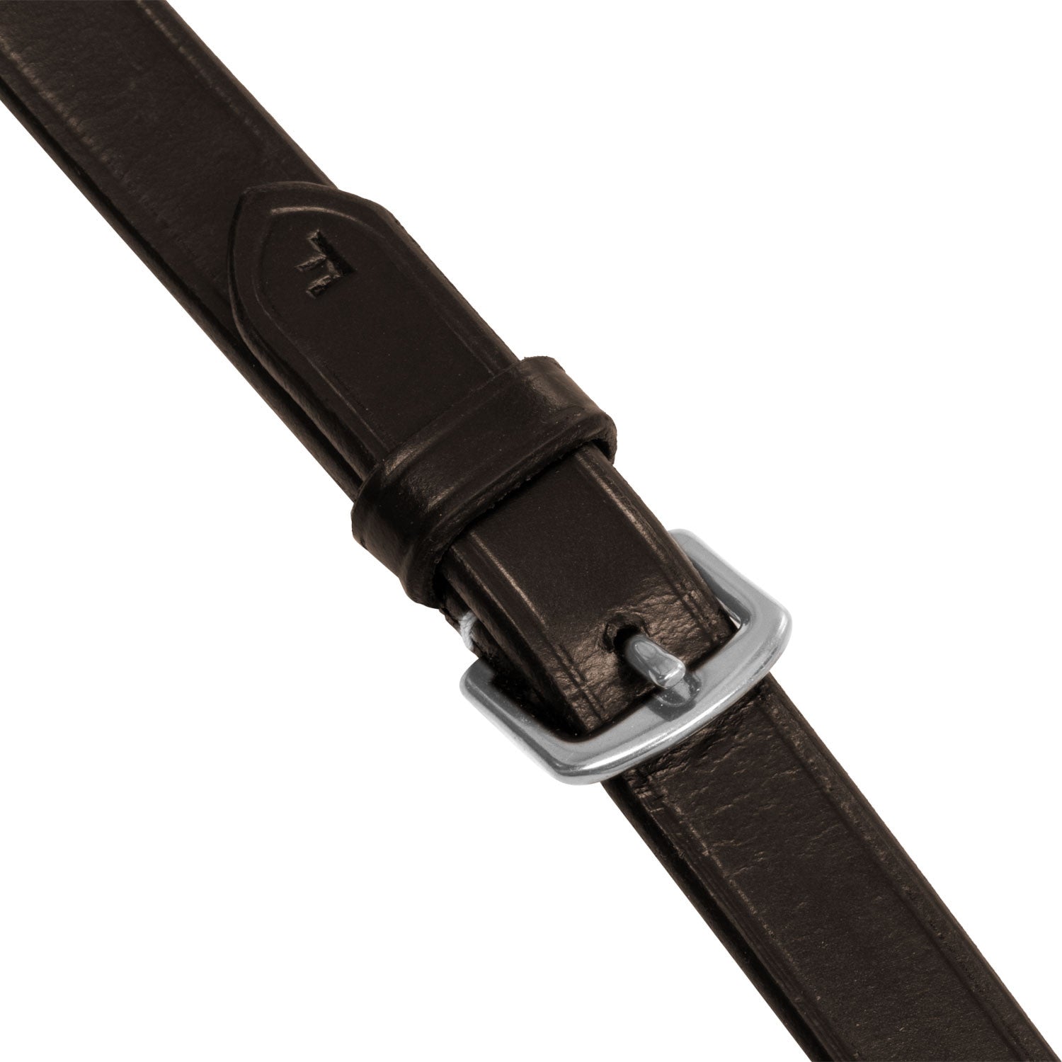 Riendas de goma con grip en relieve y acabados en plata Equestro - Marrón oscuro