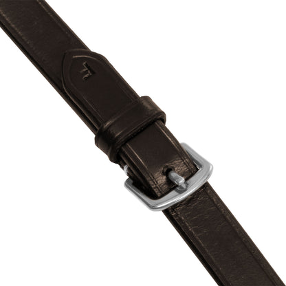 Riendas de goma con grip en relieve y acabados en plata Equestro - Marrón oscuro