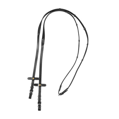 Riendas de cuero sioux con correa Equestro - Negro