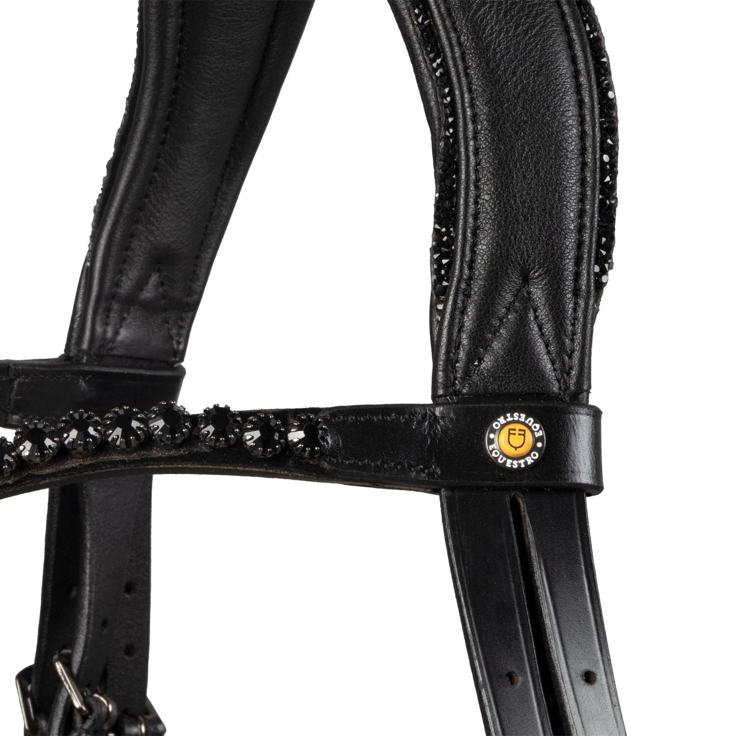 Cabezada de doma de cuero Diamond Equestro - Negro