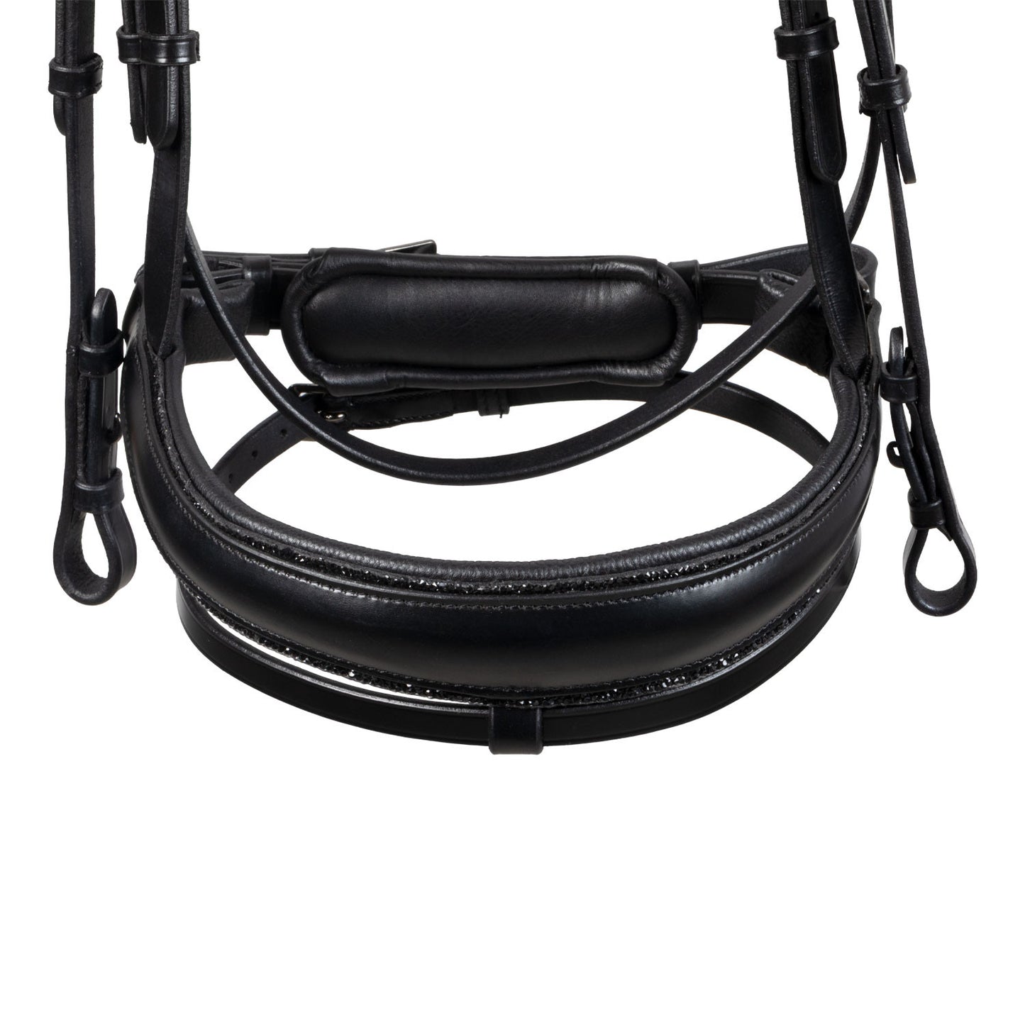 Cabezada de doma de cuero Diamond Equestro - Negro