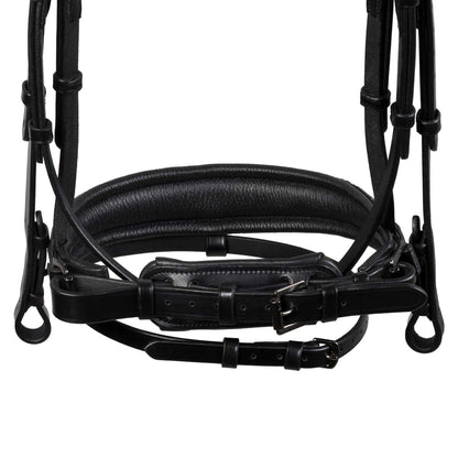 Cabezada de doma de cuero Diamond Equestro - Negro