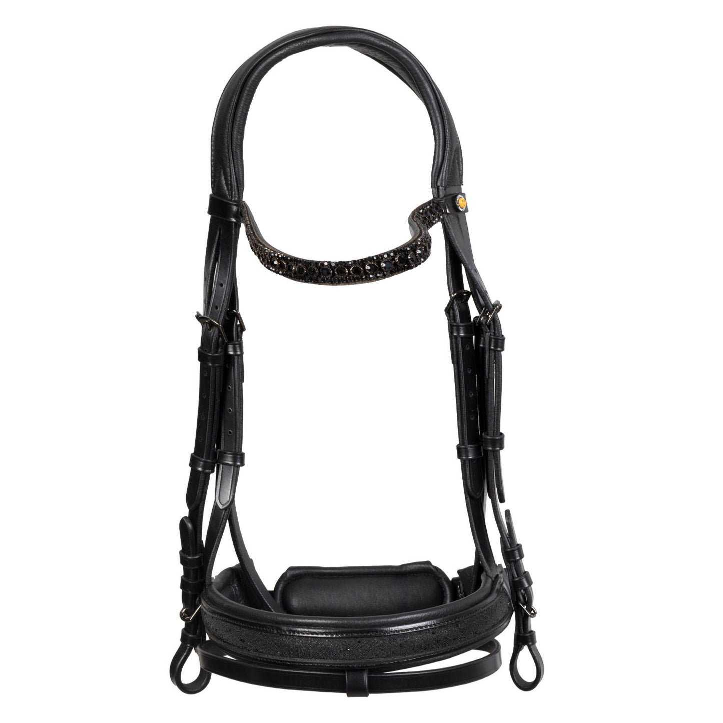 Brida de cuero elegante de doma Equestro - Negro
