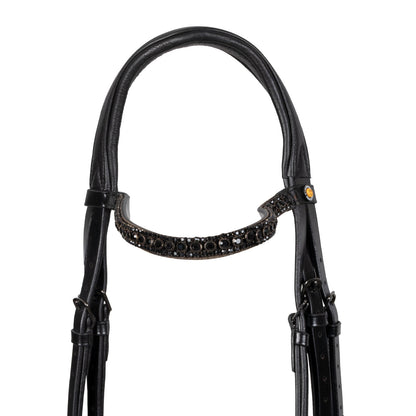 Brida de cuero elegante de doma Equestro - Negro