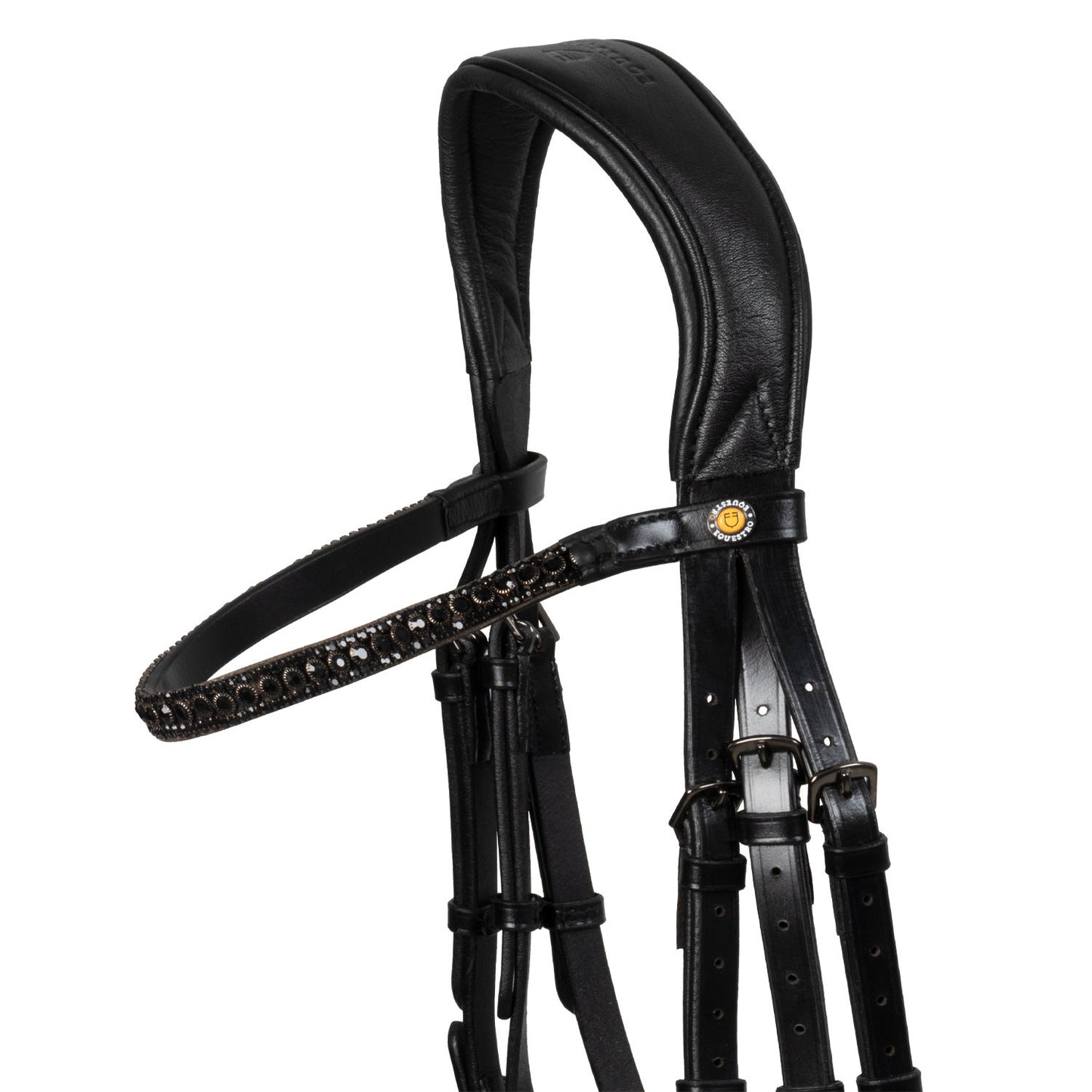 Brida de cuero elegante de doma Equestro - Negro