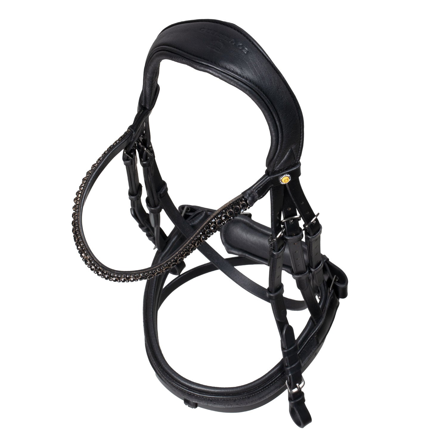 Brida de cuero elegante de doma Equestro - Negro