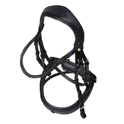 Brida de cuero elegante de doma Equestro - Negro