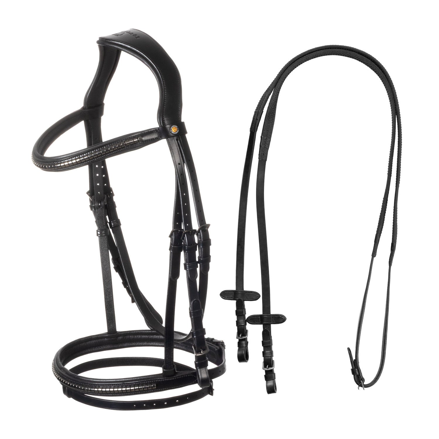 Brida inglesa negra de cuero Equestro