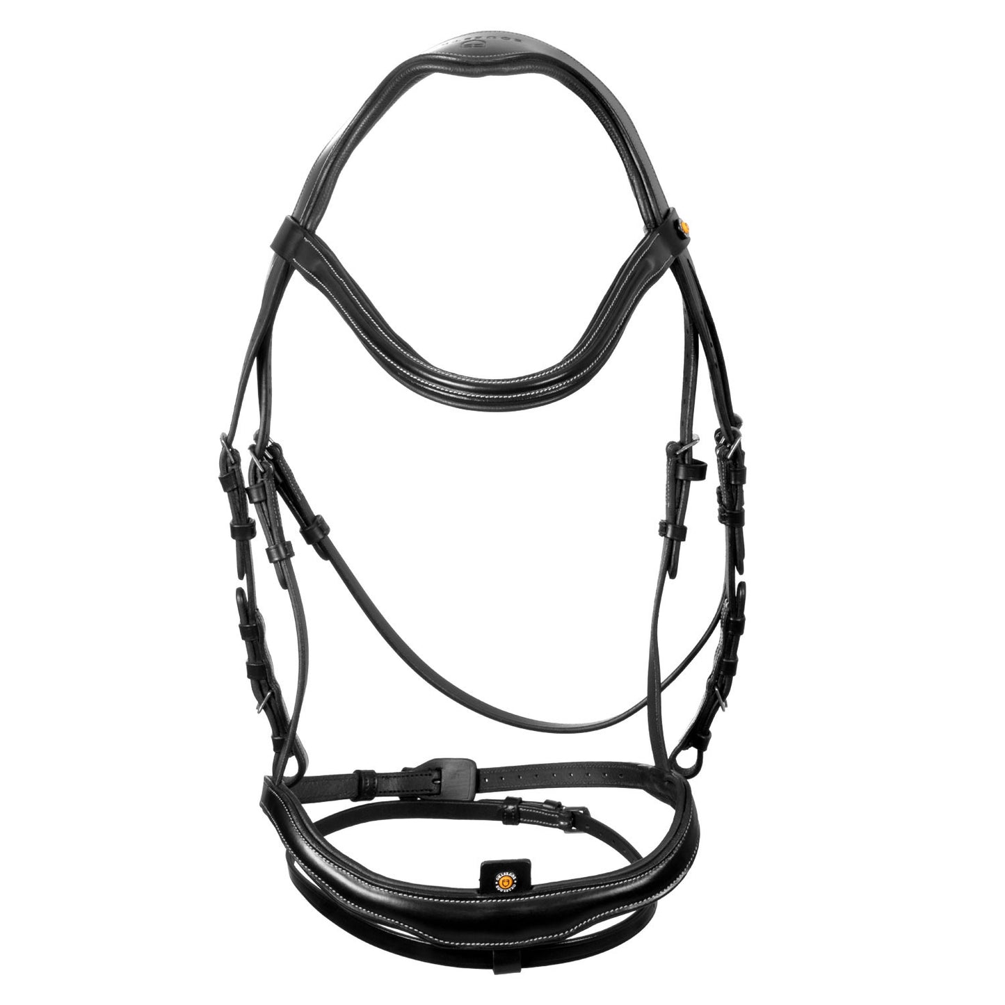 Cabezada inglesa con muserola de forma curva Equestro - Negro