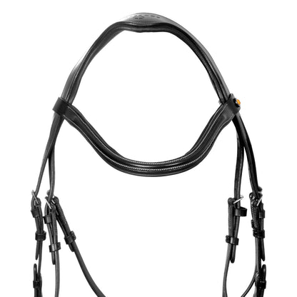 Cabezada inglesa con muserola de forma curva Equestro - Negro
