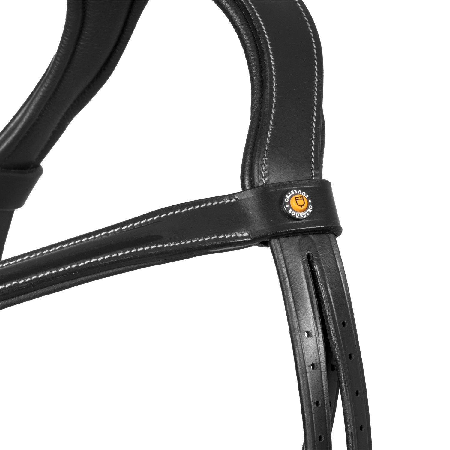 Cabezada inglesa con muserola de forma curva Equestro - Negro