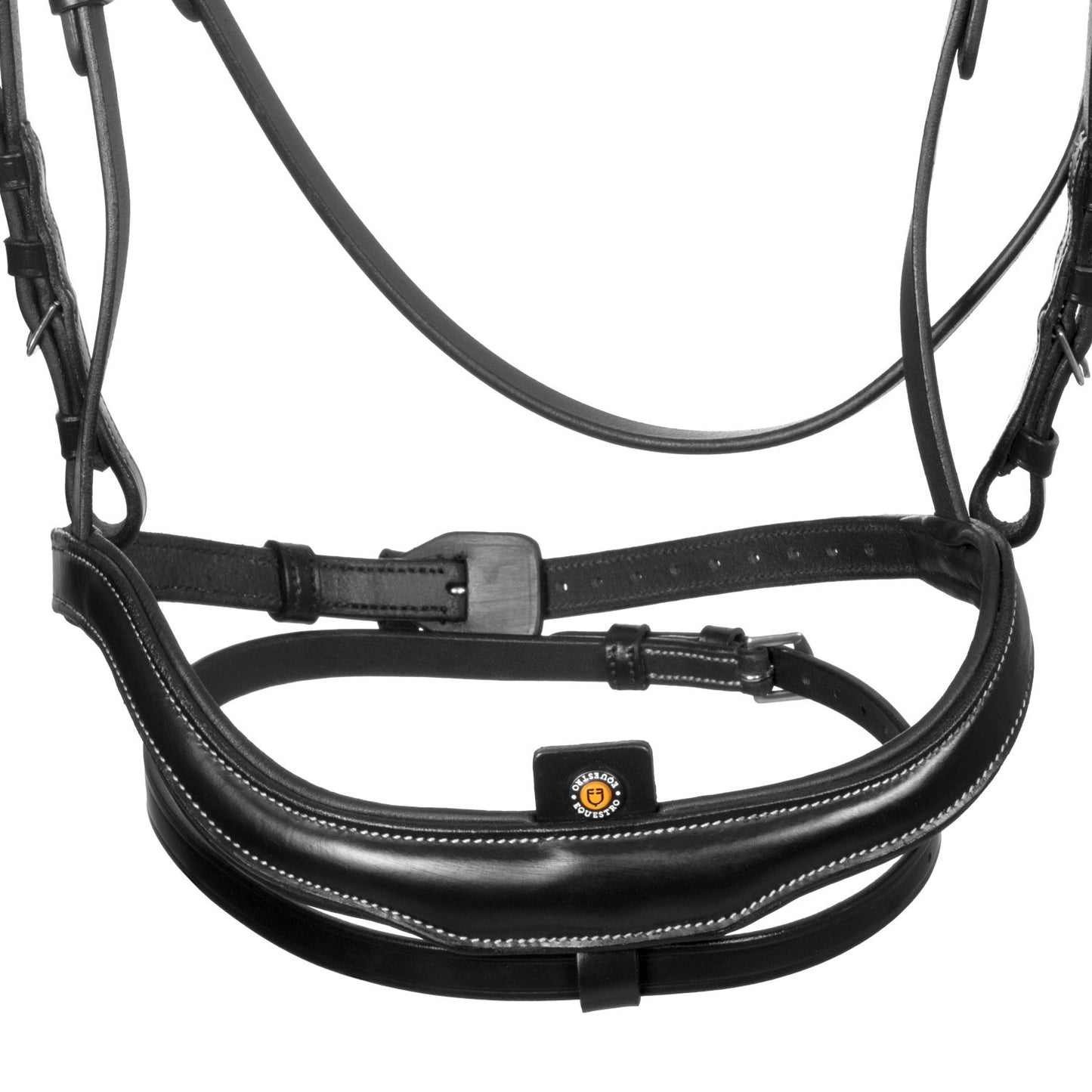 Cabezada inglesa con muserola de forma curva Equestro - Negro
