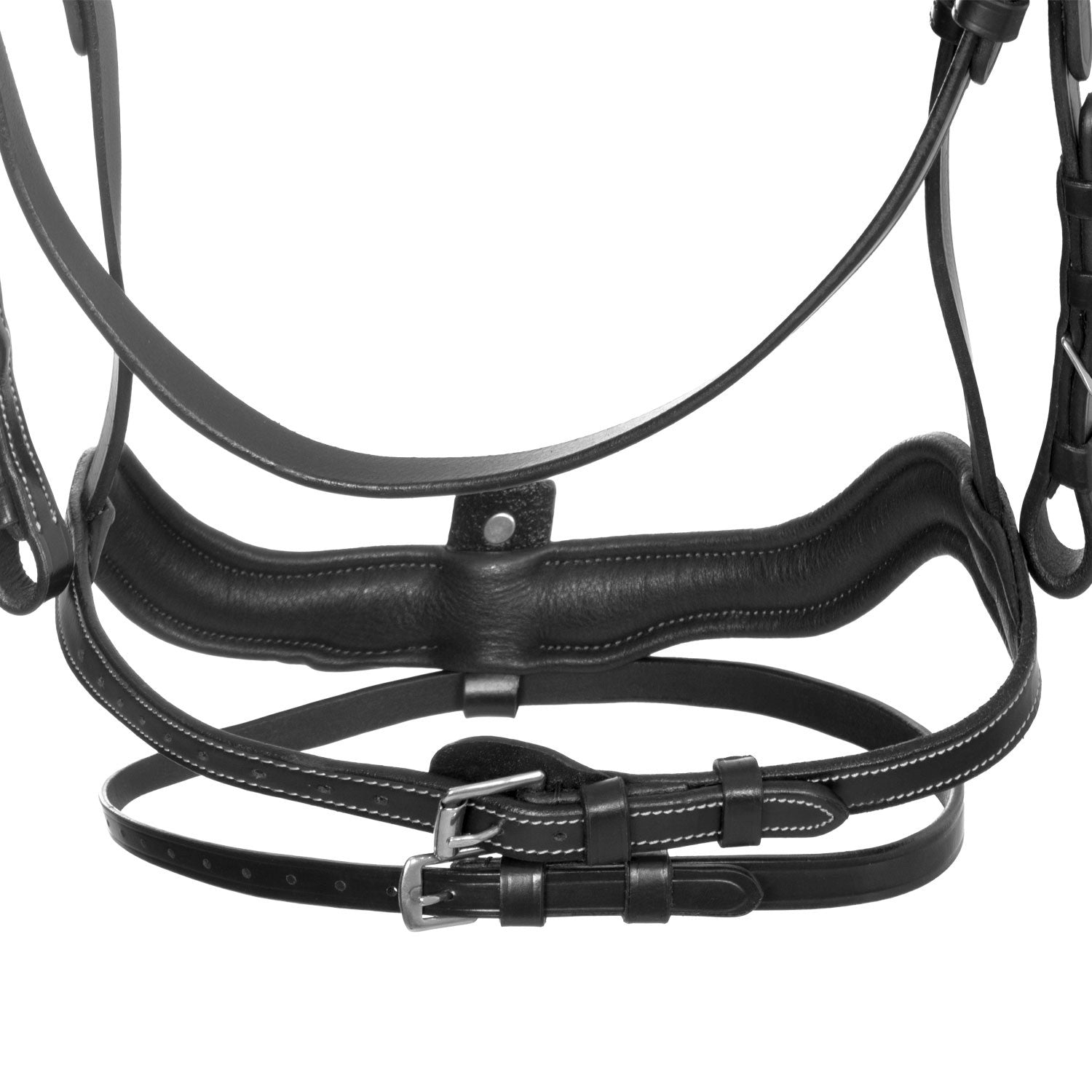 Cabezada inglesa con muserola de forma curva Equestro - Negro