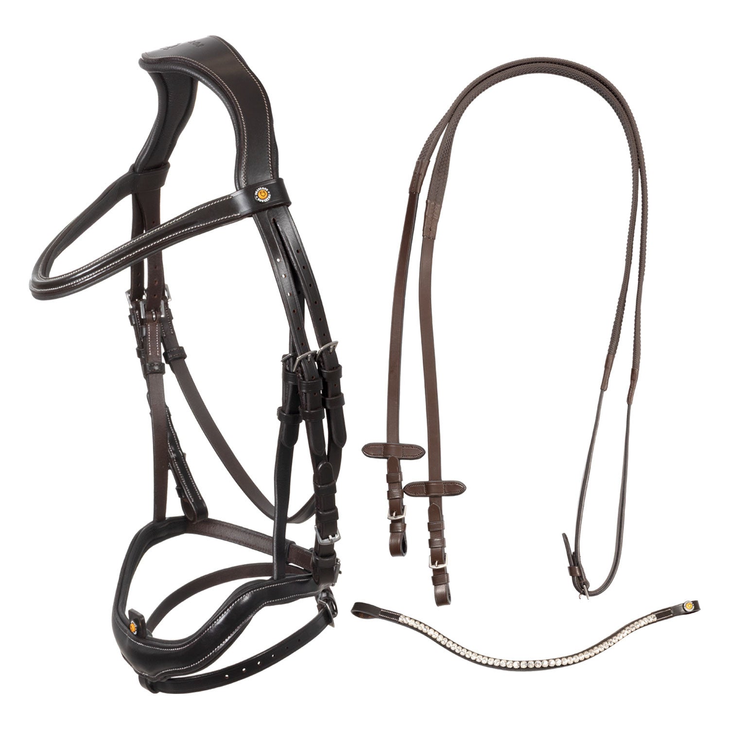 Cabezada inglesa con muserola de forma curva Equestro