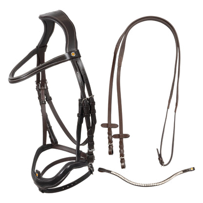 Cabezada inglesa con muserola de forma curva Equestro