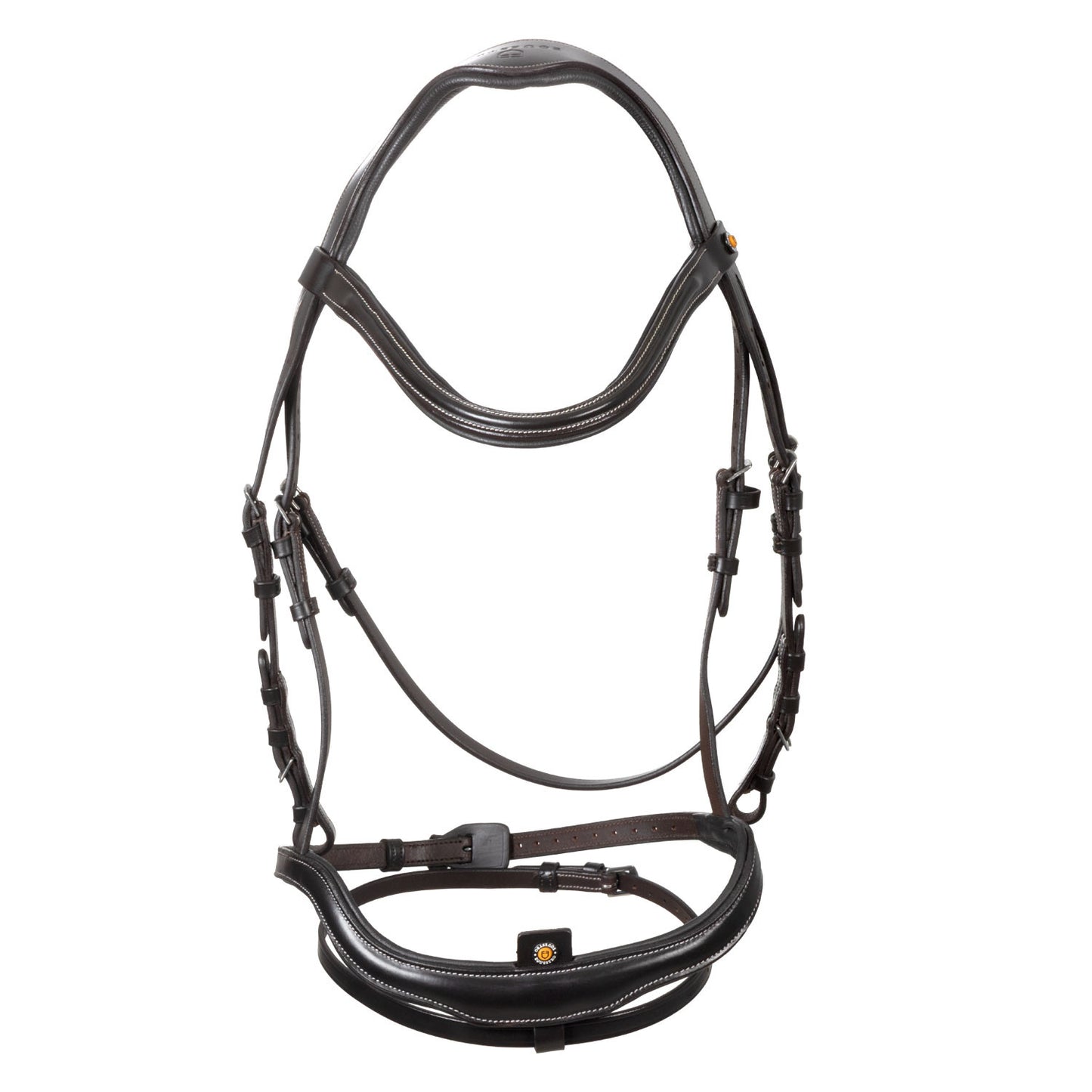 Cabezada inglesa con muserola de forma curva Equestro - Marrón oscuro