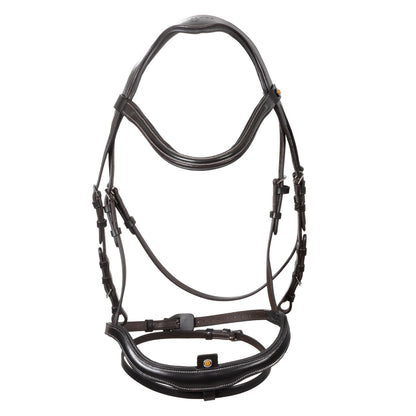 Cabezada inglesa con muserola de forma curva Equestro - Marrón oscuro