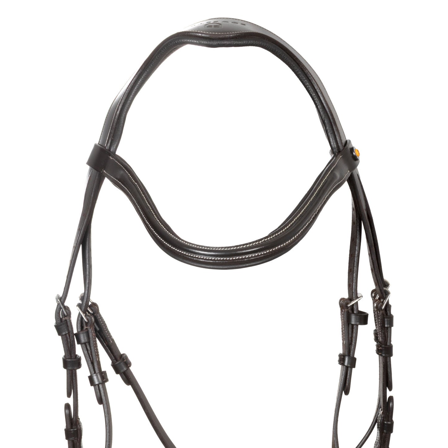 Cabezada inglesa con muserola de forma curva Equestro - Marrón oscuro