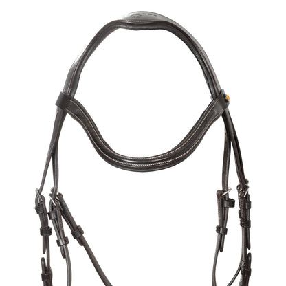 Cabezada inglesa con muserola de forma curva Equestro - Marrón oscuro