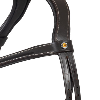 Cabezada inglesa con muserola de forma curva Equestro - Marrón oscuro