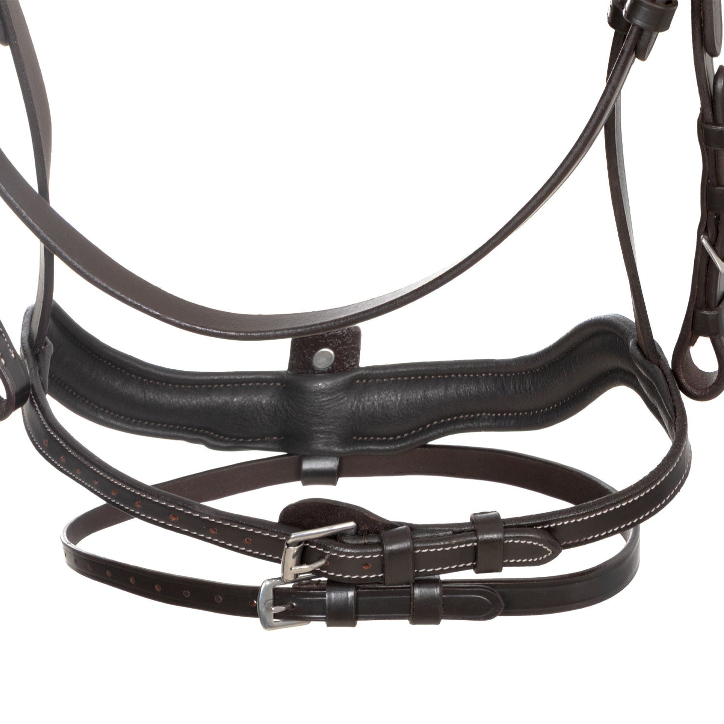 Cabezada inglesa con muserola de forma curva Equestro - Marrón oscuro