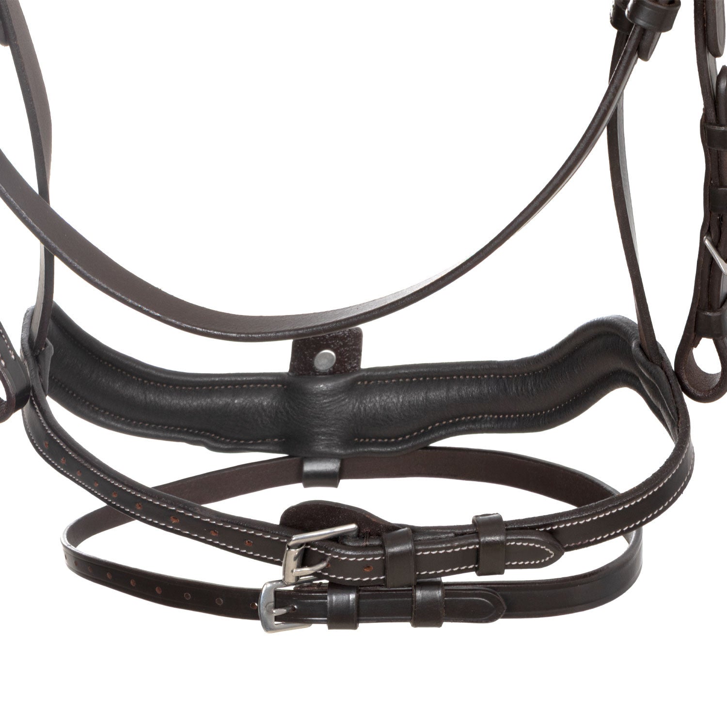 Cabezada inglesa con muserola de forma curva Equestro - Marrón oscuro